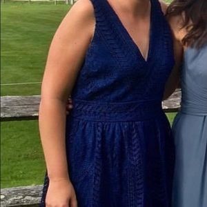 Navy lace cocktail dress